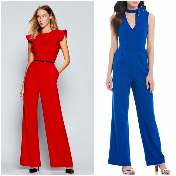 red calvin klein jumpsuit
